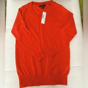 EUC J. Crew Tippi merino wool 3/4 sleeve sweater, red/ orange, size PXS